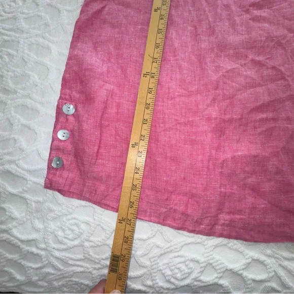 (I)  Tahari Linen Pullover Tunic Blouse - Picture 9 of 10